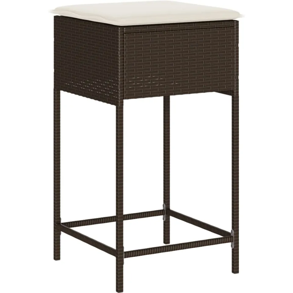 vidaXL 7-delige Tuinbarset met kussens poly rattan bruin, foto 4