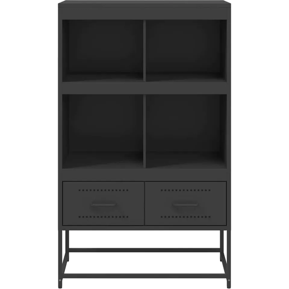 vidaXL Hoge kast 68x39x111,5 cm staal zwart, foto 4
