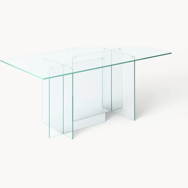 Westwing Collection Glazen eettafel Anouk, in verschillende formaten Transparant