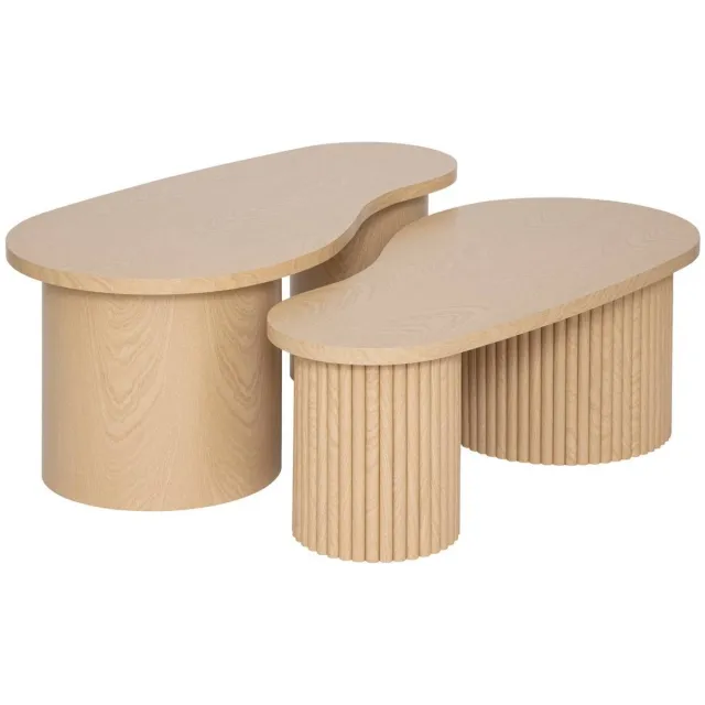 Atmosphera Créateur d'intérieur® Set van 2 salontafels met organische vormen SOLEYA Beige