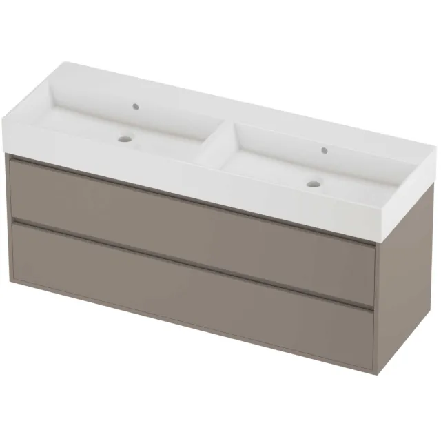 Proline Zara Badmeubelset Porselein Loft 140x46x65 cm Glans Wit Clay Beige