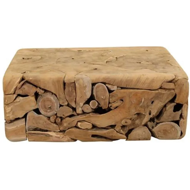 Cozy Ibiza Rechthoekige salontafel van teakhout – 118 cm naturel ["Naturel"]