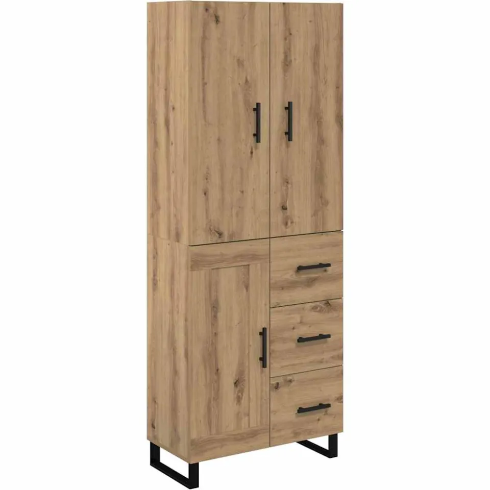 vidaXL Hoge kast 2 st Artisan Eiken 69,5 x 34 x 180 cm, foto 3