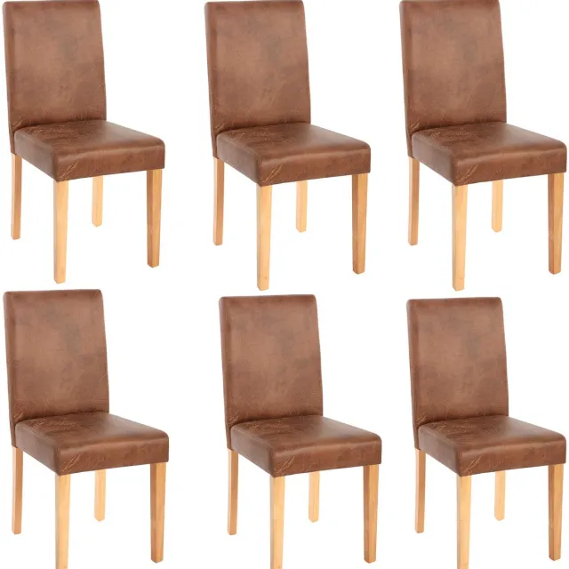 Cosmo Casa Set van 6 eetkamerstoelen Keukenstoel Littau ~ textiel, imitatiesuède, lichtgekleurde poten