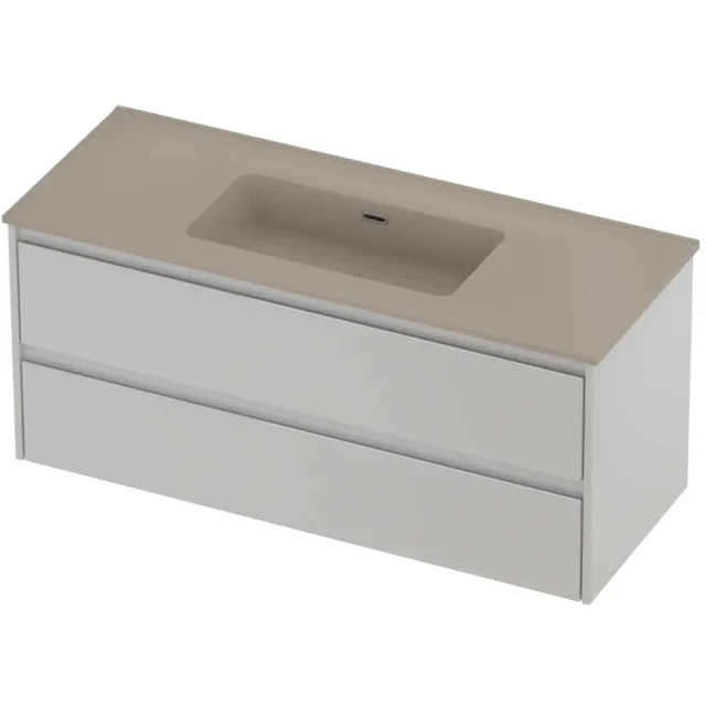 Proline Tribute Badmeubelset Porselein Elegant Enkel 120x46x54 cm Mat Crème Cotton Glans Wit