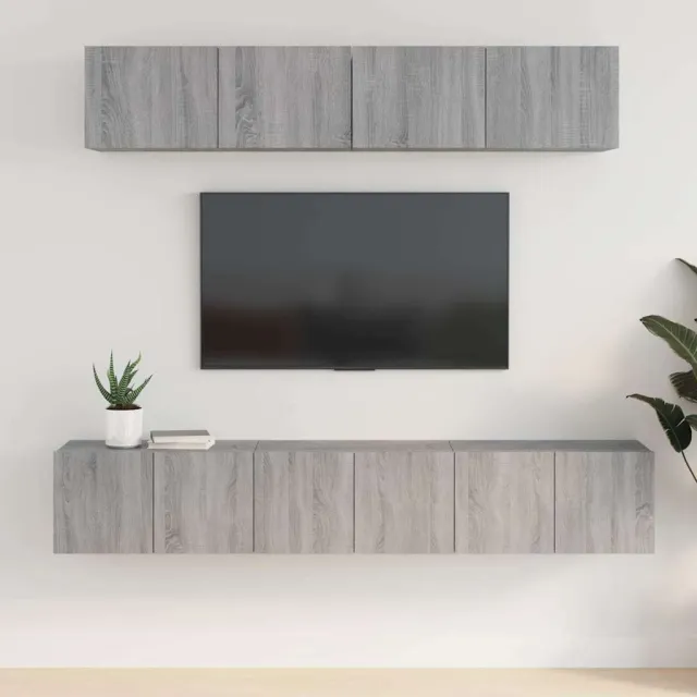 vidaXL 5-delige Tv-meubelset bewerkt hout grijs sonoma eikenkleurig, foto 2