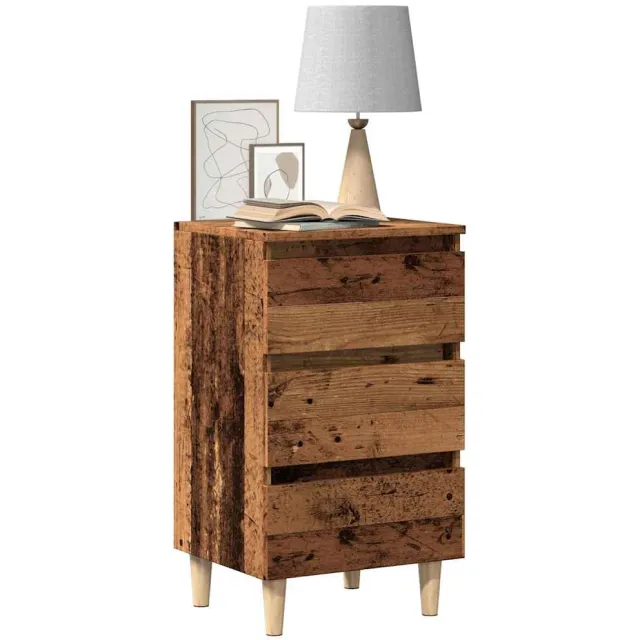 vidaXL Nachtkastje 40x35x69 cm bewerkt hout oud houtkleurig bruin, foto 2