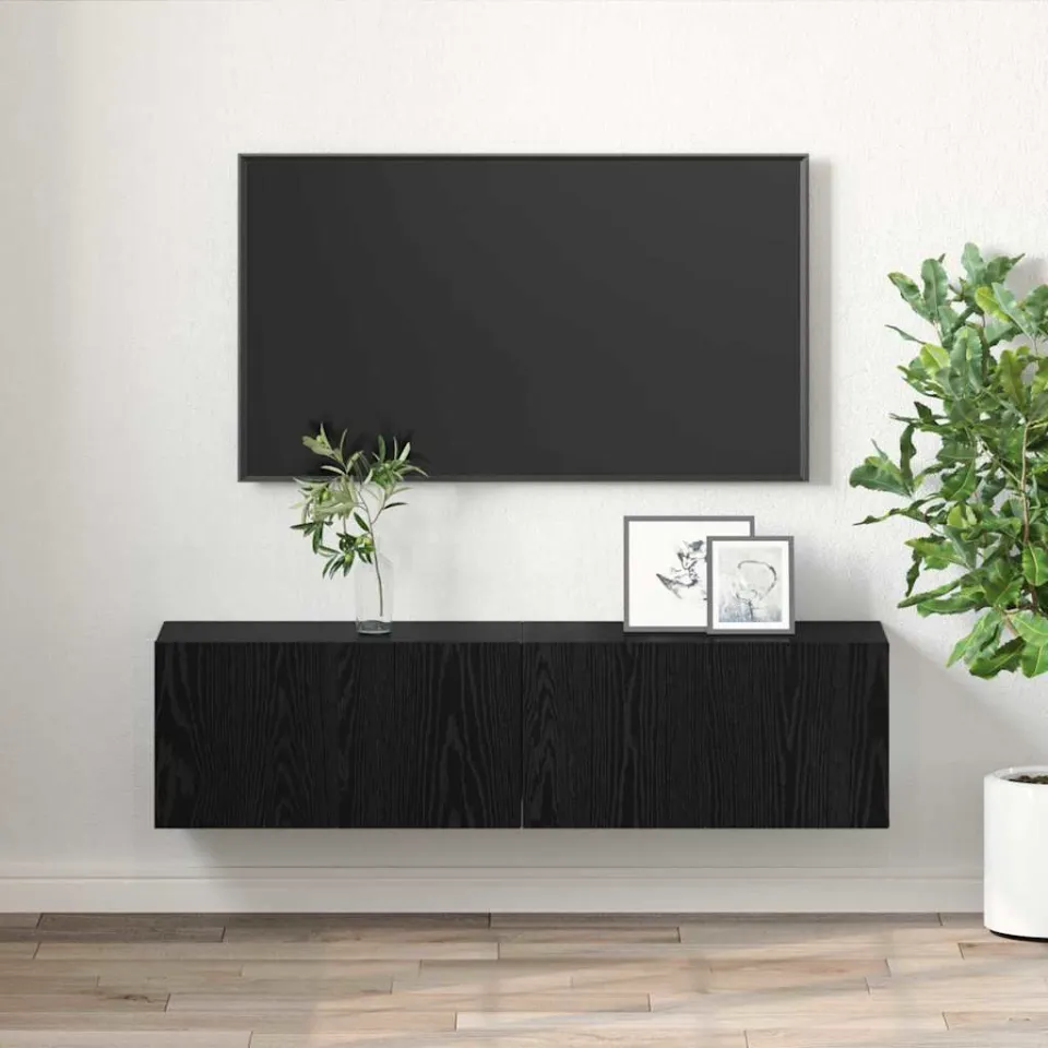 vidaXL Tv-meubelset 2 st Zwart Bewerkt hout, foto 4