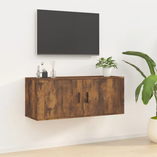 vidaXL Tv-wandmeubel 100x34,5x40 cm gerookt eikenkleurig Bruin