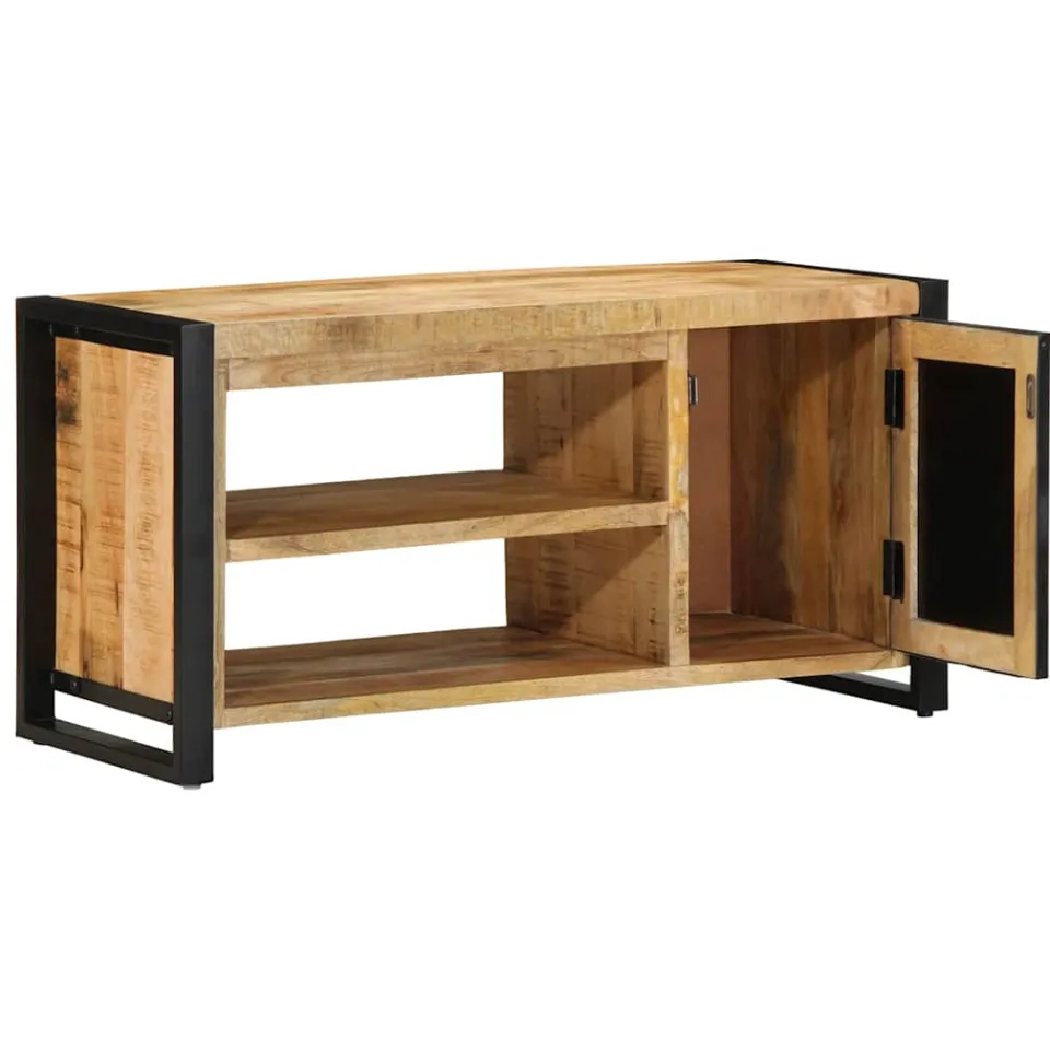 vidaXL Schoenenbank Bruin 100 x 40 x 50 cm Massief mangohout, foto 2