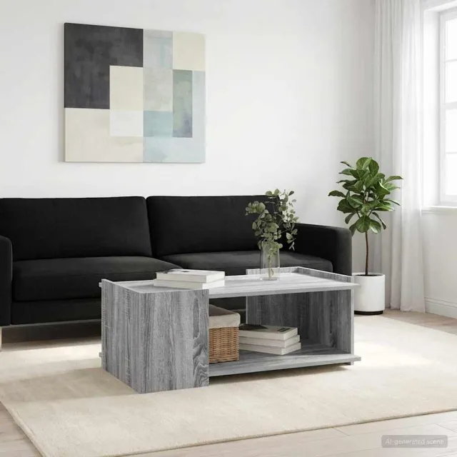 vidaXL Salontafel Grijs sonoma 90 x 50 x 33 cm Bewerkt hout, foto 2