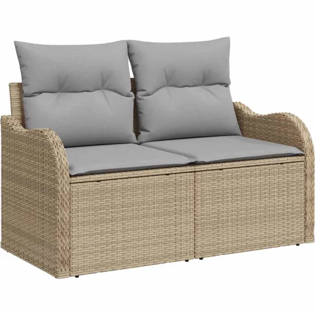 vidaXL Tuin Sofa Set 6 st Beige Poly riet