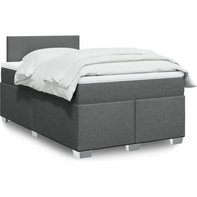 vidaXL Boxspring met matras stof donkergrijs 120x190 cm grijs