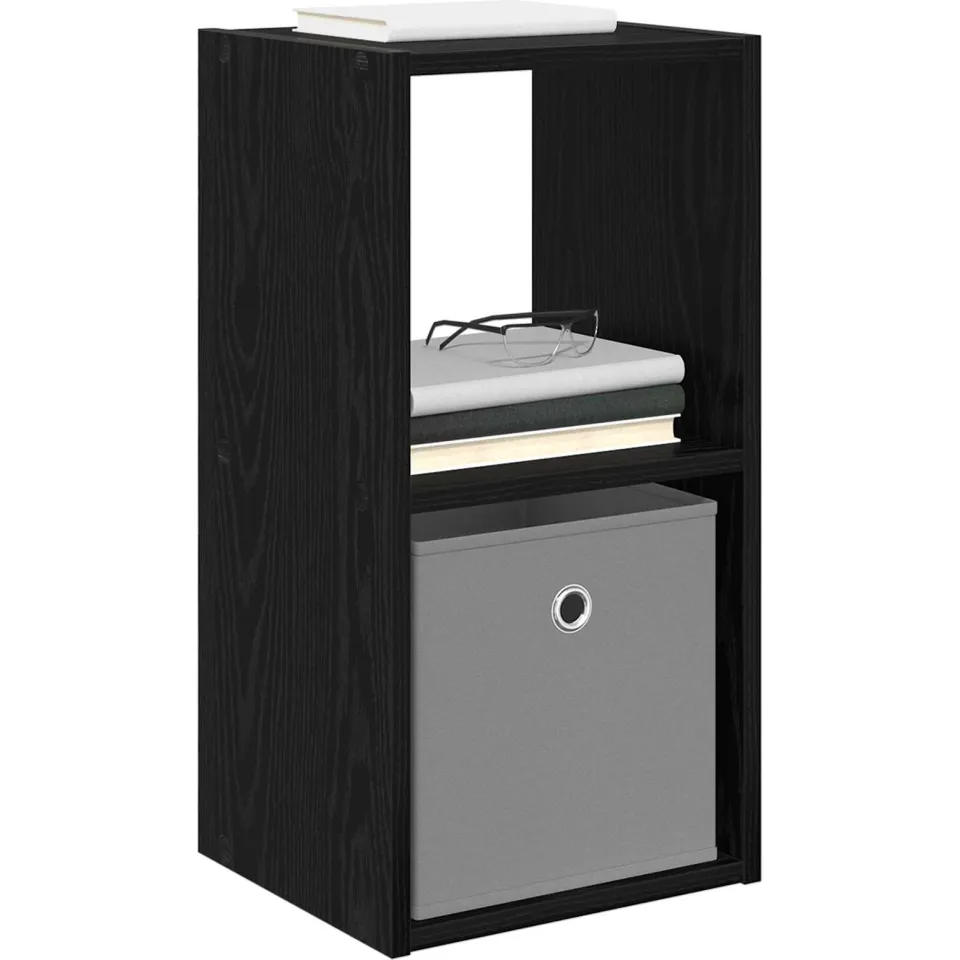 vidaXL Nachtkastje 2 st Zwart Eiken 30,5 x 27 x 59,5 cm Bewerkt hout