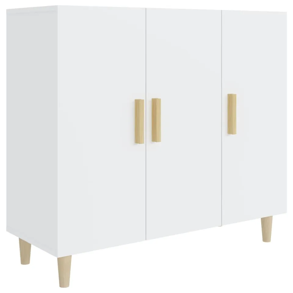 vidaXL Dressoir 90x34x80 cm bewerkt hout wit