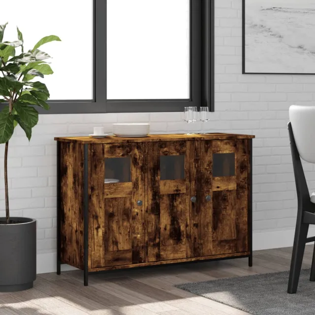 vidaXL Dressoir 100x35x70 cm bewerkt hout gerookt eikenkleurig Bruin