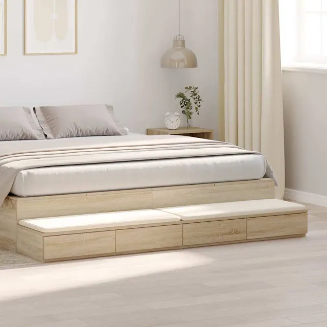 vidaXL Bedlades Sonoma Eiken 200 x 36,5 x 16,5 cm Bewerkt hout, foto 2