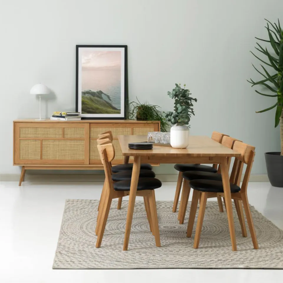 Olivine Boas verlengbare houten eettafel naturel - 190 x 90 cm, foto 2