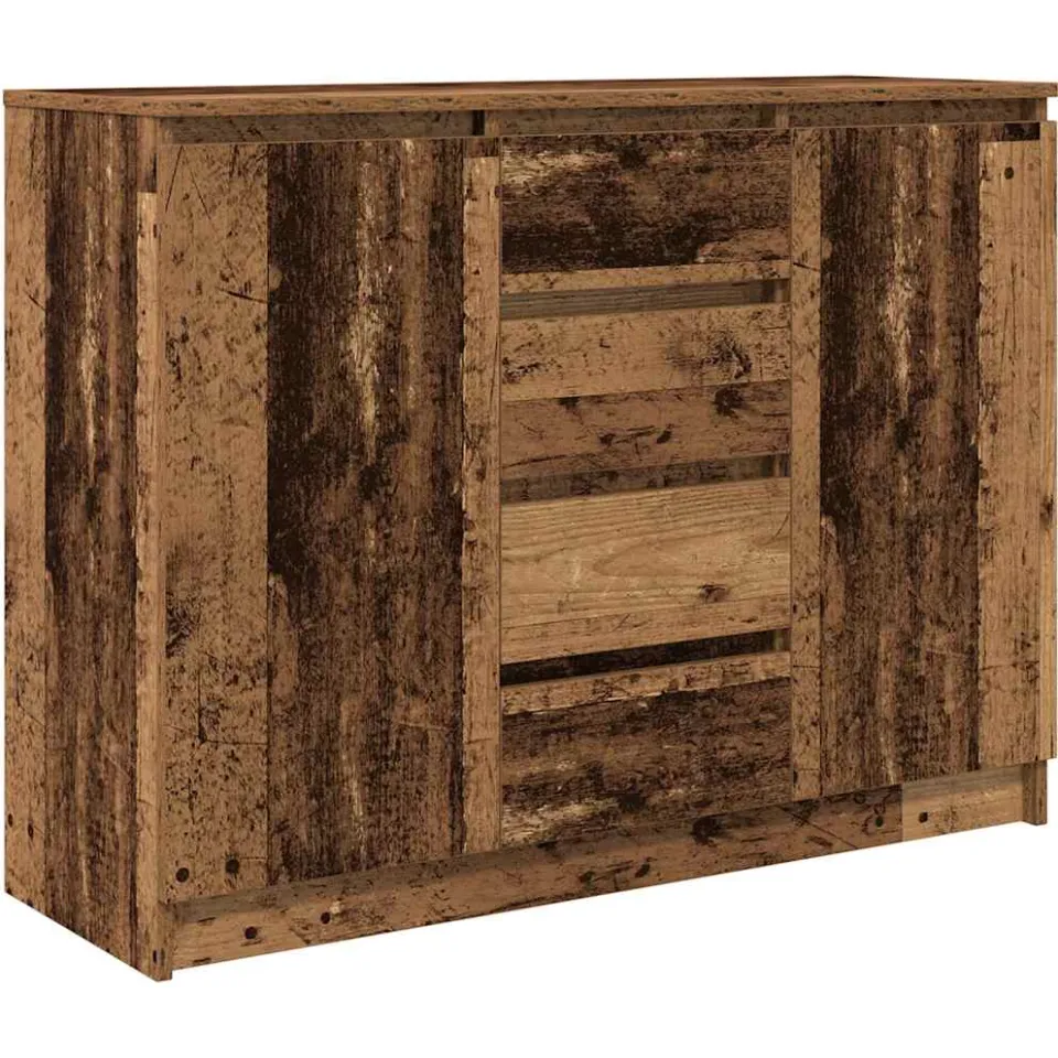 vidaXL Dressoir met lades 100,5x35x76 cm spaanplaat bewerkt hout Bruin