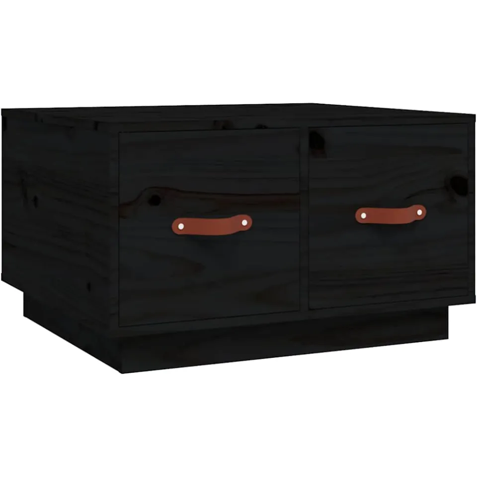 vidaXL Salontafel 60x53x35 cm massief grenenhout zwart