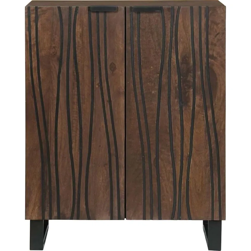 vidaXL Dressoir Walnotenhout 60 x 33 x 75 cm Massief Mango Hout bruin, foto 2