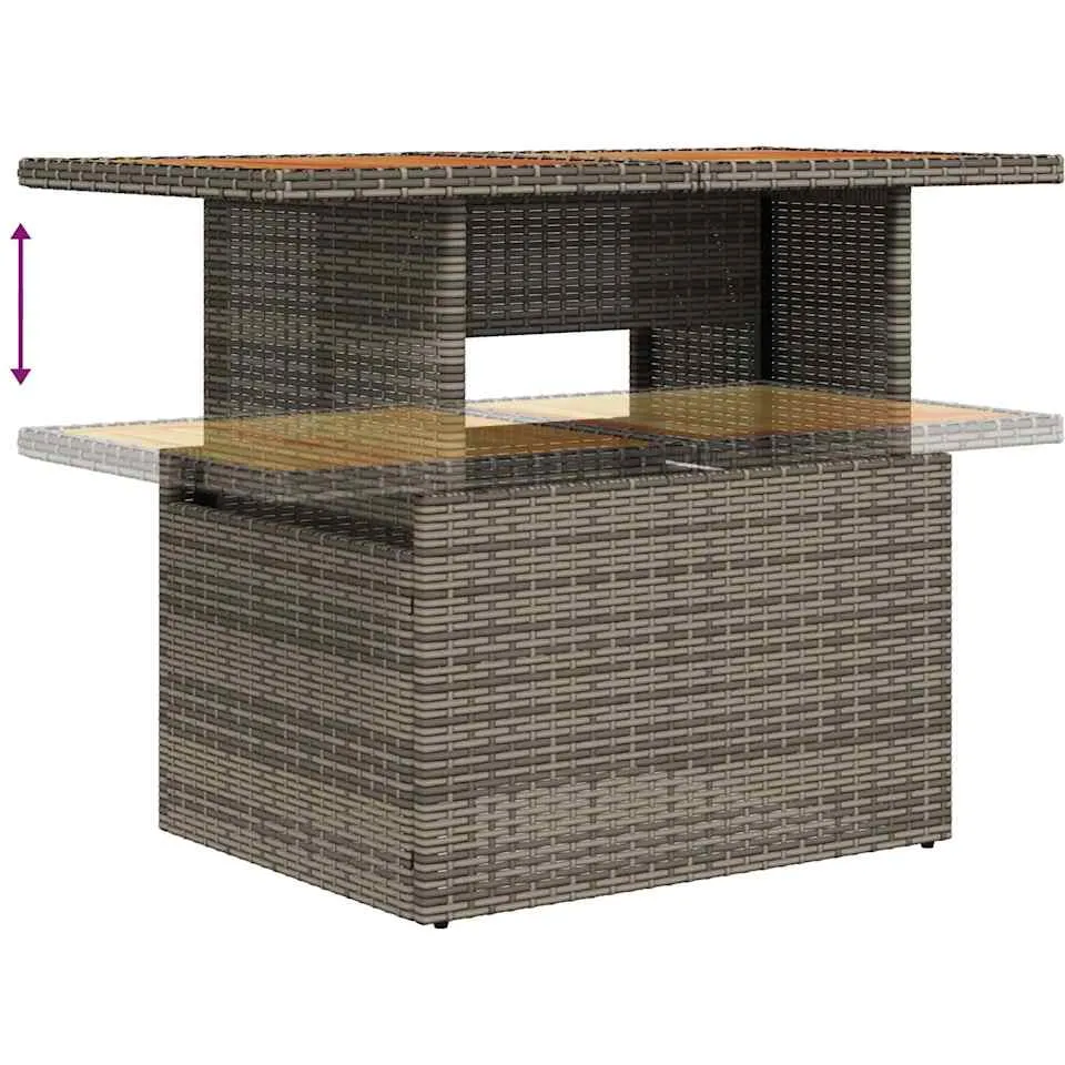 vidaXL Tuin Sofa Set 6 st Grijs Poly riet, foto 4