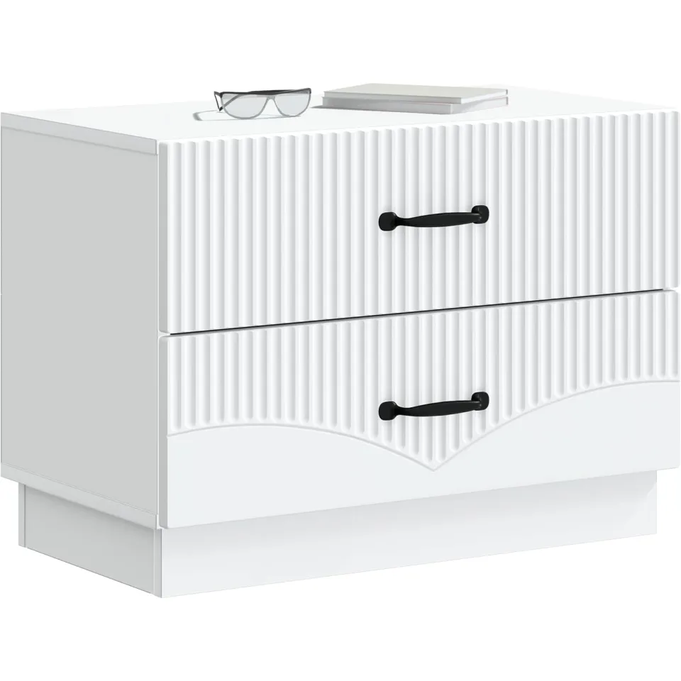 vidaXL Nachtkastje met lade Wit 62 x 34,5 x 44,5 cm Bewerkt hout