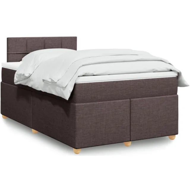 vidaXL Boxspring met matras stof donkerbruin 120x200 cm bruin