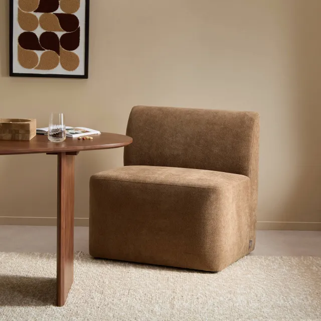 NOUS Living 1-zits element eetkamerbank Rhea bruin, foto 2