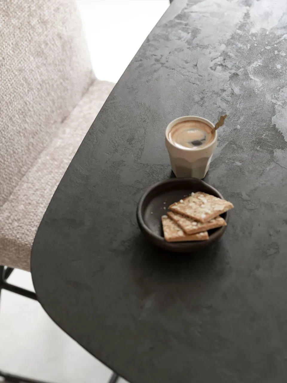 DTP Home Bartafel 'Soho' Deens ovaal, Betonlook, 160 x 90cm zwart, foto 5