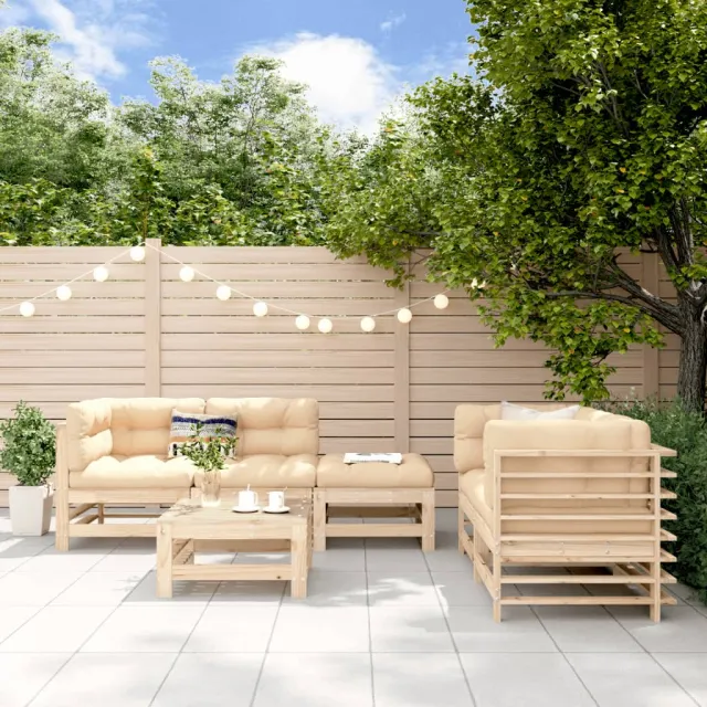 vidaXL 6-delige Loungeset massief grenenhout bruin, foto 2