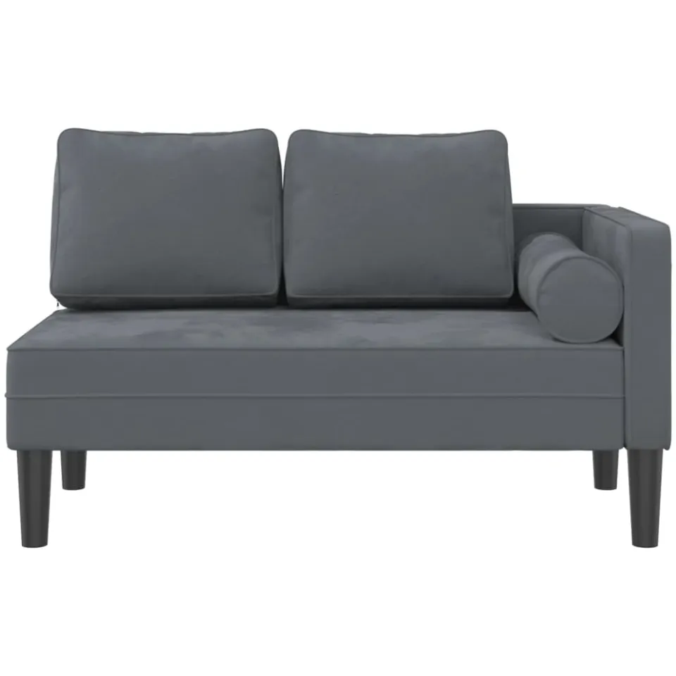vidaXL Chaise longue met kussens fluweel donkergrijs
