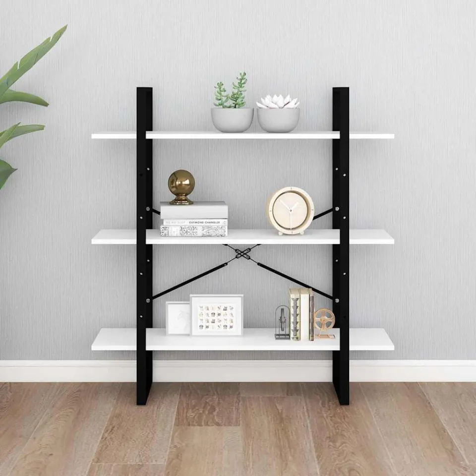 vidaXL Boekenkast 100x30x105 cm bewerkt hout wit, foto 3