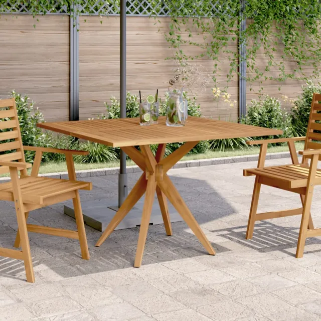 vidaXL Tuintafel vierkant 110x110x75 cm massief acaciahout bruin, foto 2