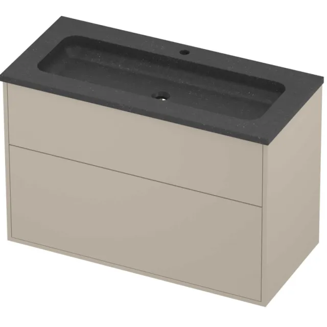 Proline Rollo Badmeubelset Hardsteen Elegant 1 Kraangat 100x46x67 cm Blue Stone Soft Linen Beige