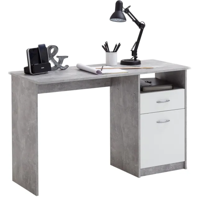 Bureau Neptunus Beton Grijs | Wit