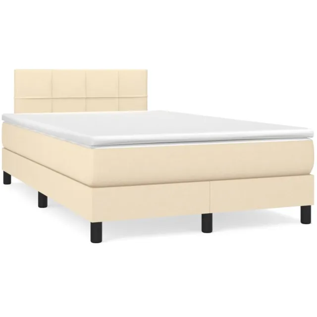 vidaXL Boxspring met matras stof crèmekleurig 120x190 cm