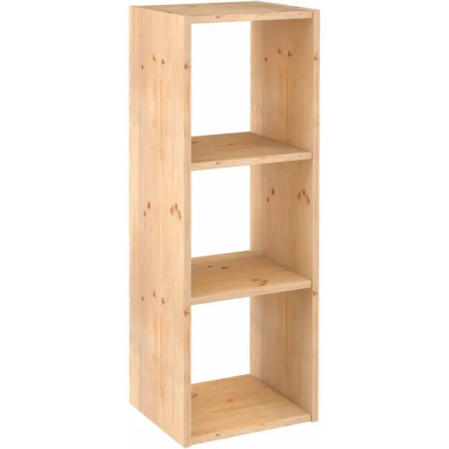 Astigarraga Houten Vakkenkast Open - 3 vakken - Boekenkast van PEFC grenen - 105x36cm Bruin