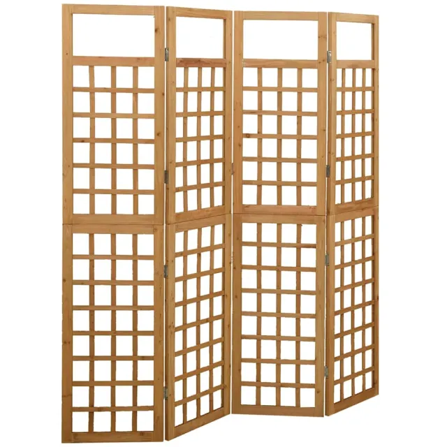 vidaXL Kamerscherm/trellis met 4 panelen161x180 cm massief vurenhout Bruin