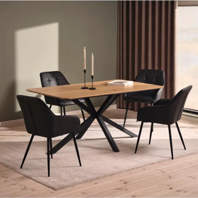 Nordic Home Lenard eettafel spinpoot 90x160 cm - naturel