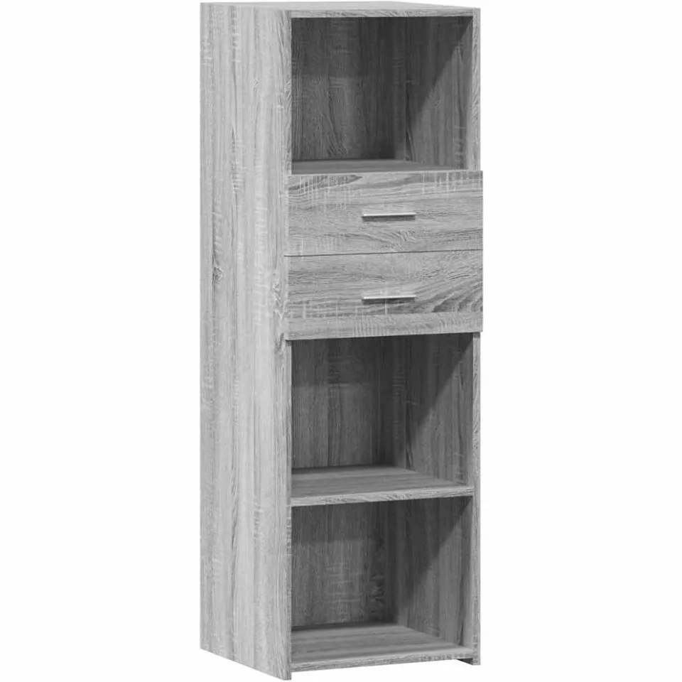 vidaXL Hoge kast 40x42,5x124 cm bewerkt hout grijs sonoma eikenkleurig, foto 3