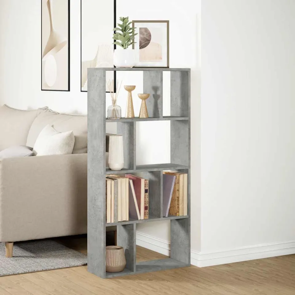 vidaXL Boekenkast 60x20x120,5 cm bewerkt hout betongrijs grijs, foto 4