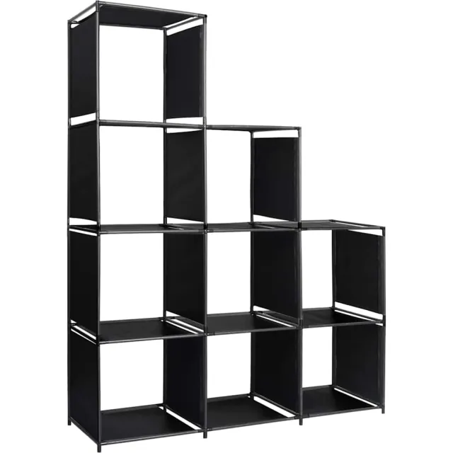 vidaXL Opbergkast trapvormig 130x45x170 cm stof Zwart