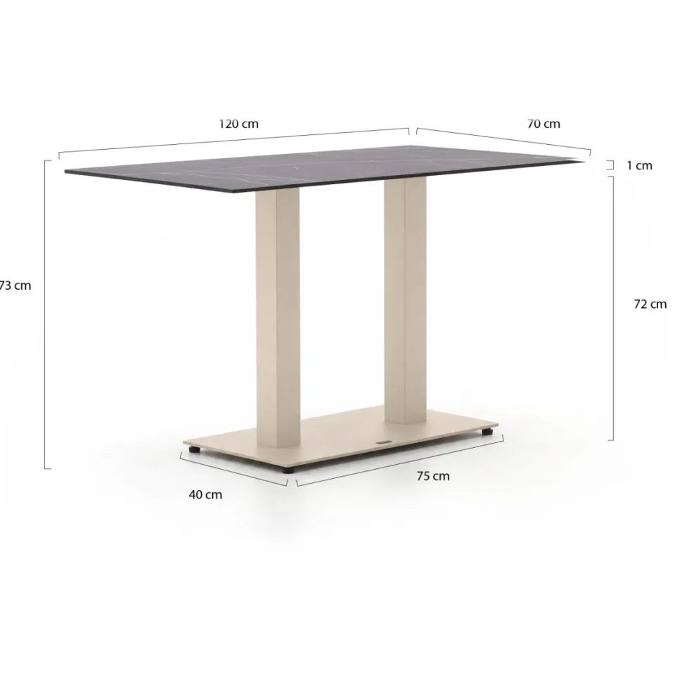 Forza Furniture Forza Orta tuintafel 120x70x73cm taupe, foto 2