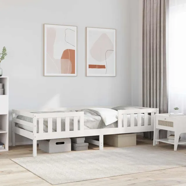 vidaXL Bedframe zonder matras massief grenenhout wit 90x190 cm
