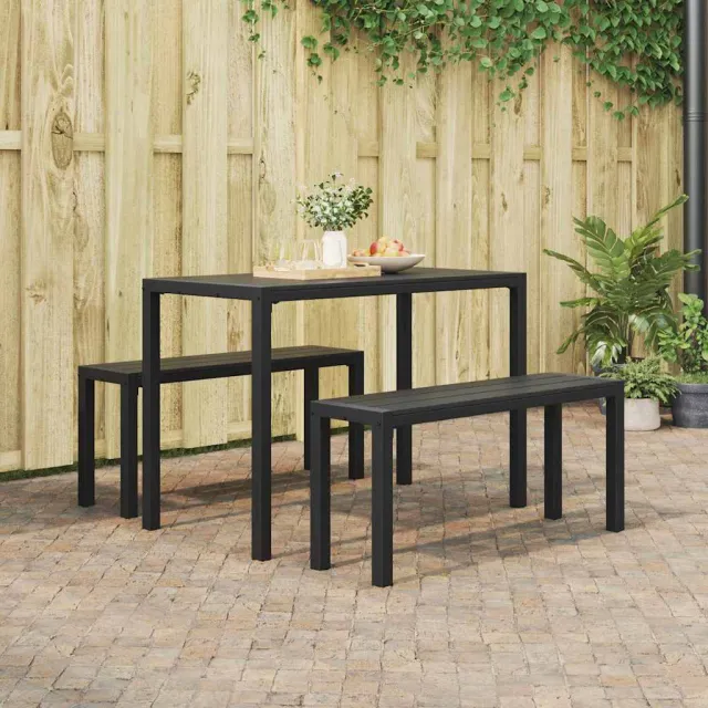 vidaXL Tuin eettafelset 3 st Antraciet Staal Anthraciet