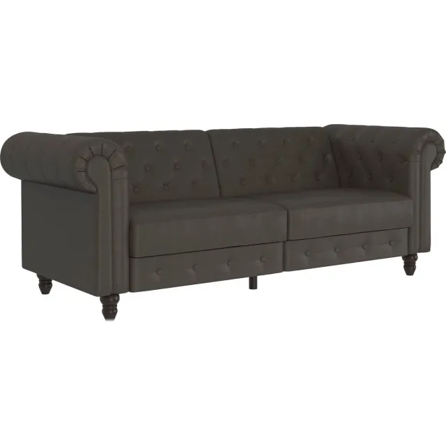 Notio Living Felix 3-Zits Slaapbank met Verstelbare Rugleuning - Antraciet MF - 236 cm Microvezel Antraciet