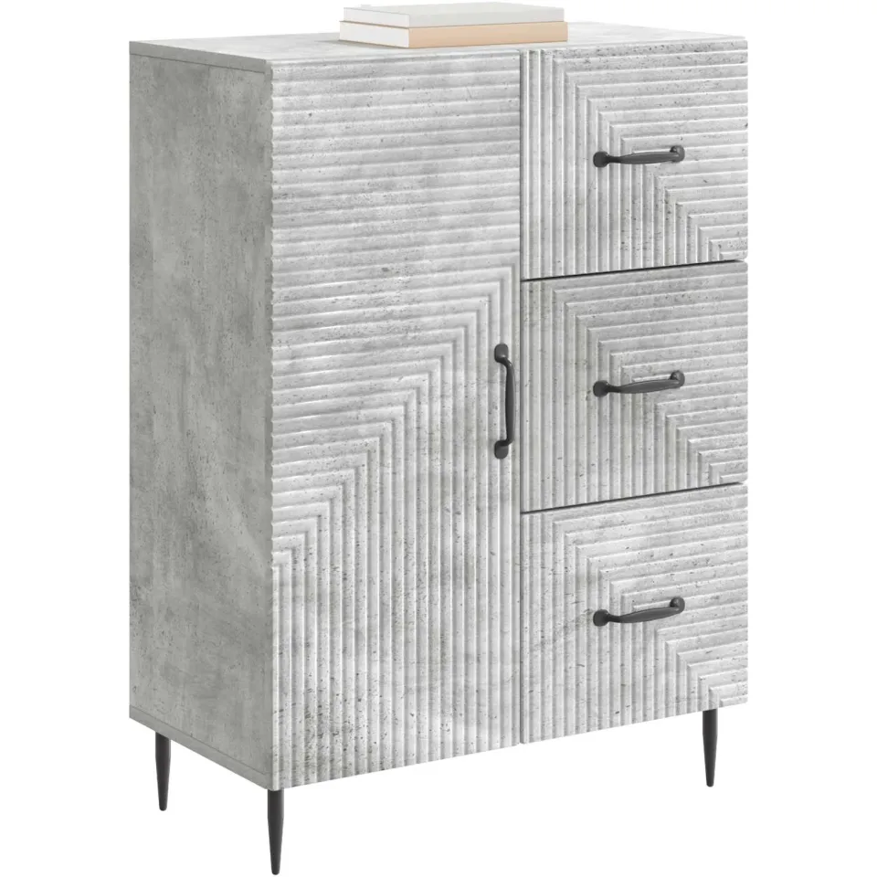 vidaXL Dressoir met lade Betongrijs 66 x 34,5 x 89,5 cm Bewerkt hout