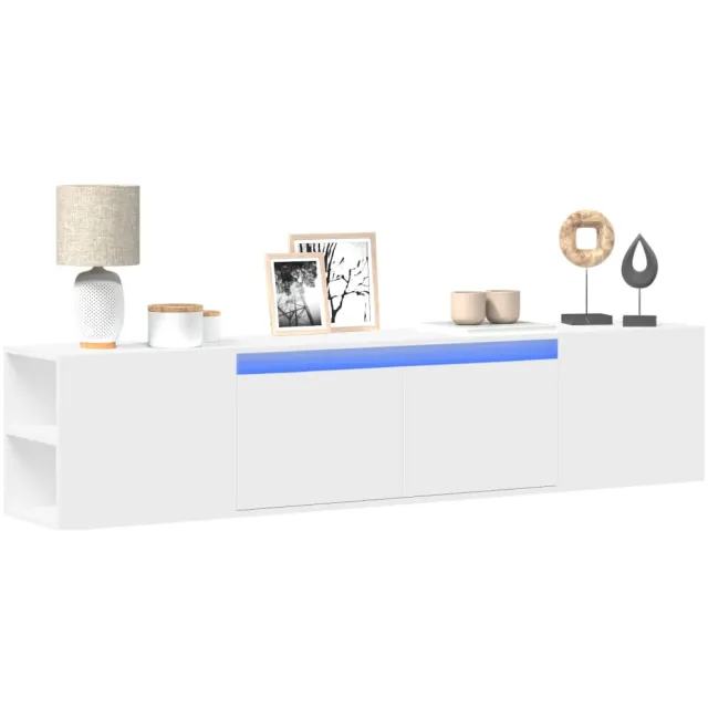 vidaXL Tv-wandmeubel met LED-verlichting 180x31x39,5 cm wit