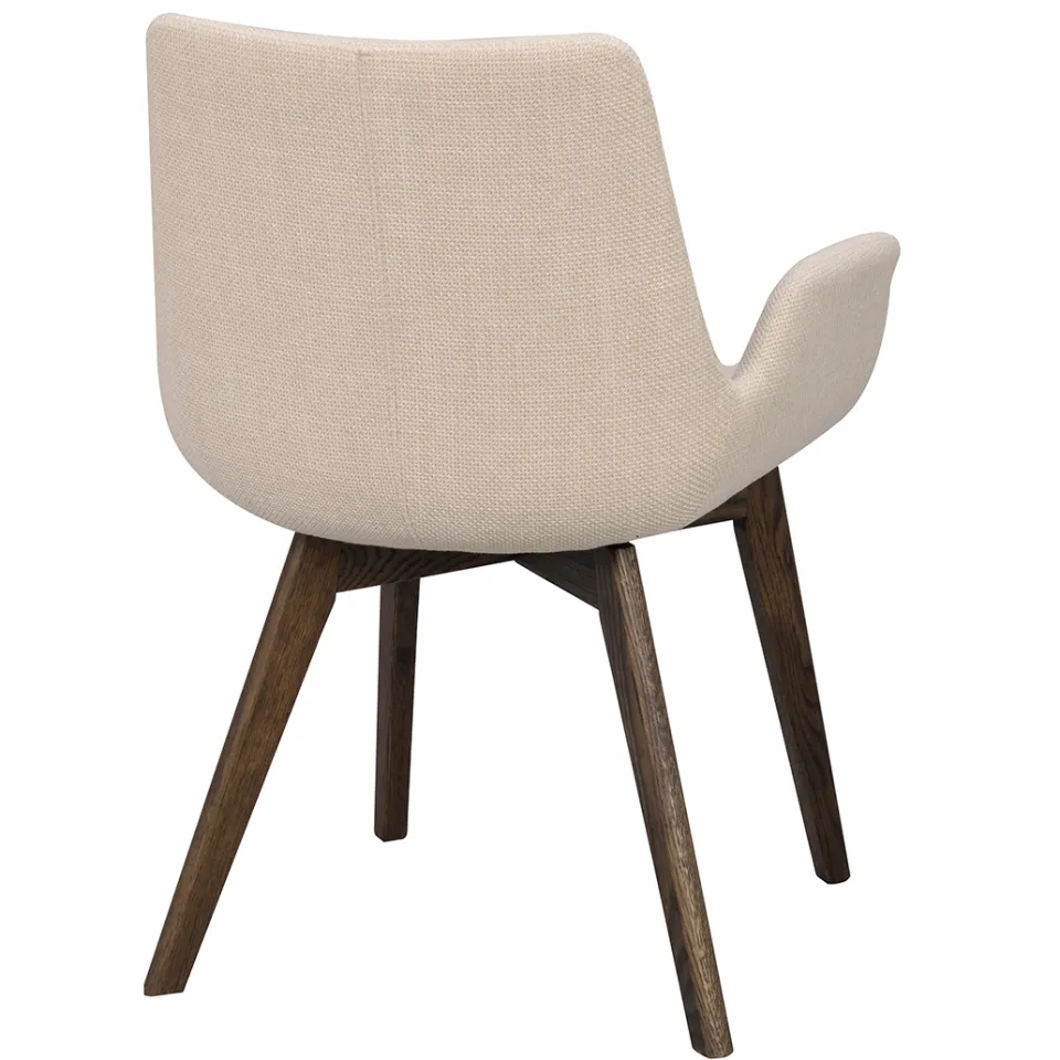 Rowico Home Drimsdale gestoffeerde eetkamerstoel beige, foto 4